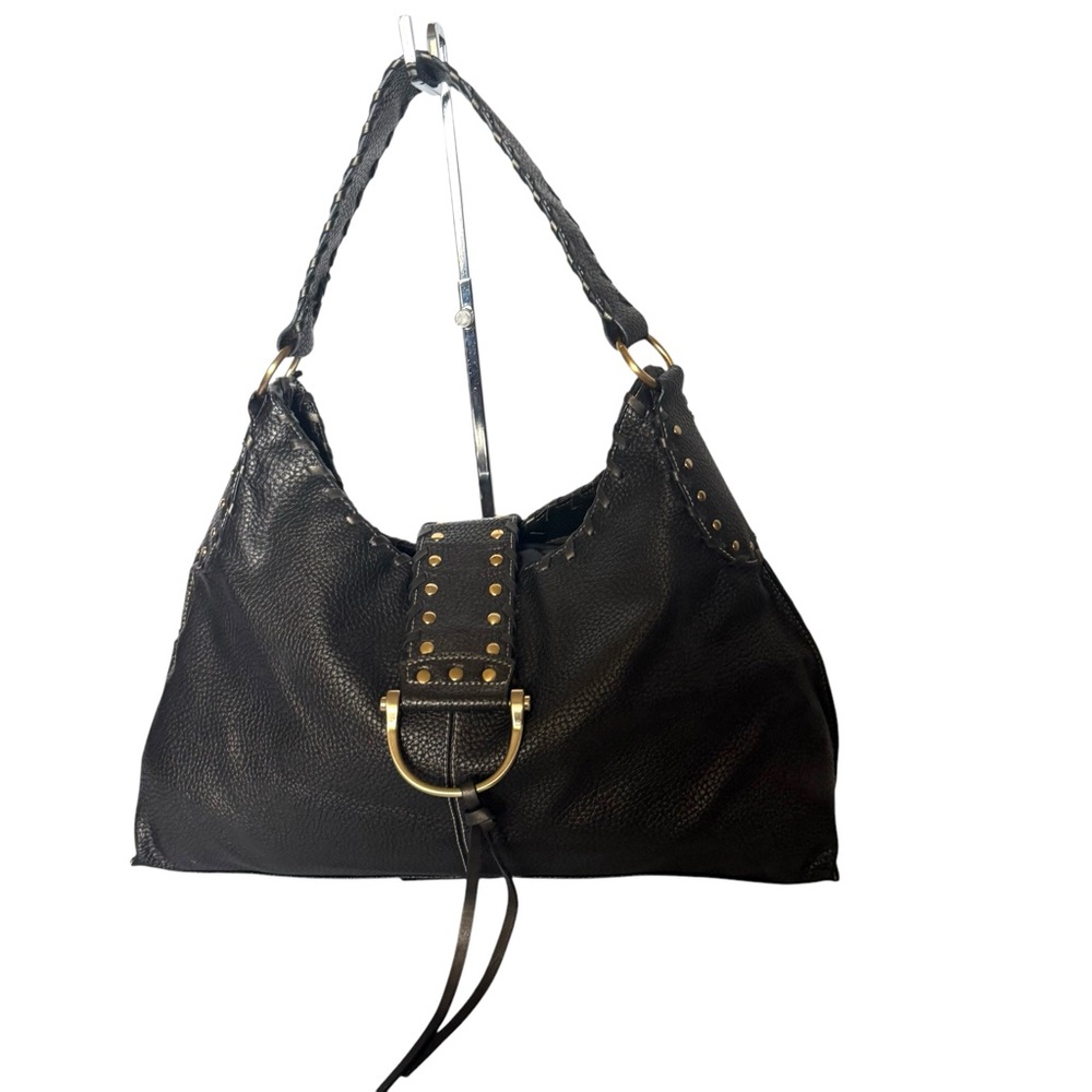 Y2K leather studded shoulder bag (b81)